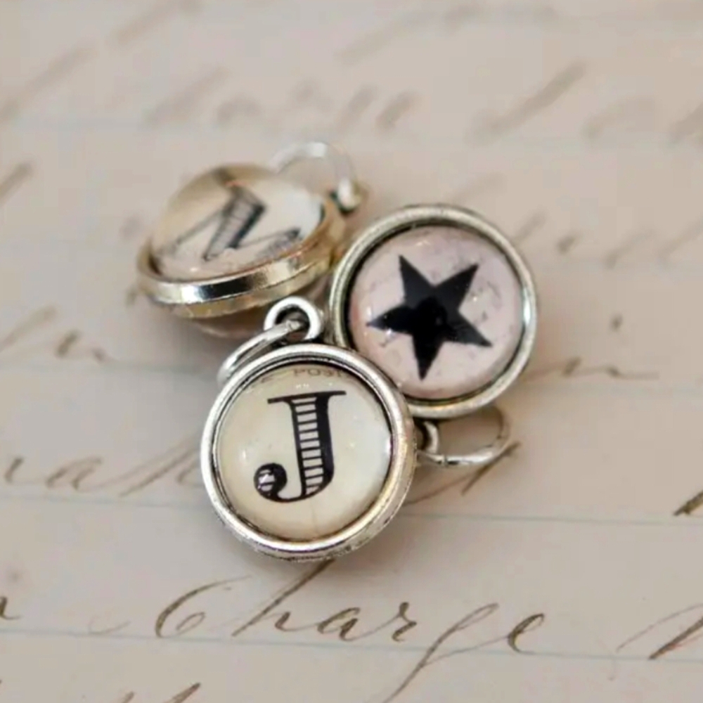 Vintage Aluminum Initial "L" and Star Charm